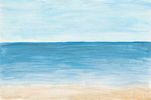 Horizon Against The Sea White Modern Wood Framed Art Print with Double Matting by Navas, Emily