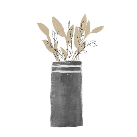 Potted Plant In A Tall Vase Gold Ornate Wood Framed Art Print with Double Matting by Navas, Emily