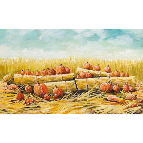Pumpkin Patch Black Modern Wood Framed Art Print with Double Matting by Nawrocke, Bruce