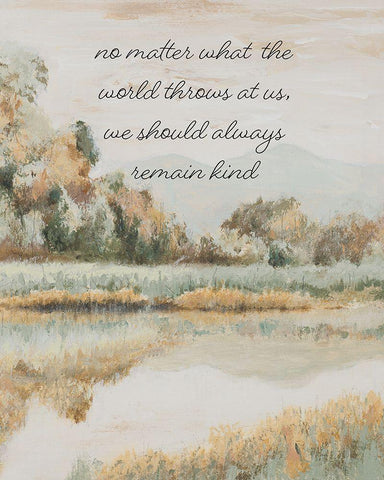 Remain Kind White Modern Wood Framed Art Print with Double Matting by Pinto, Patricia