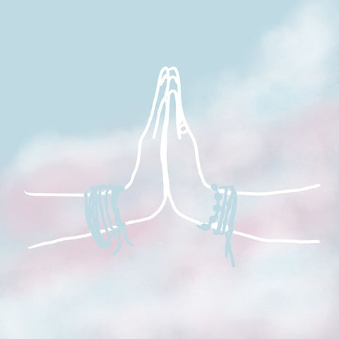 Namaste White Modern Wood Framed Art Print with Double Matting by Wilson, Kali