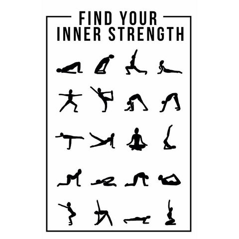 Inner Strength Black Modern Wood Framed Art Print with Double Matting by Wilson, Kali