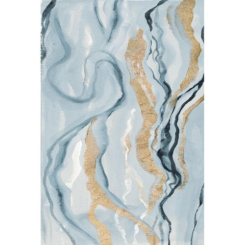 Blue Melted Abstract I White Modern Wood Framed Art Print by Gaynor, Janice