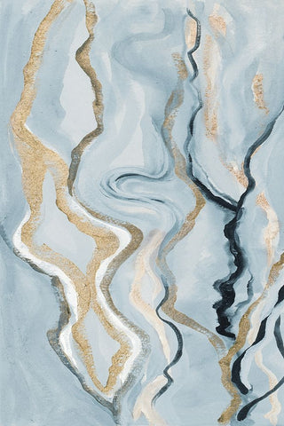 Blue Melted Abstract II Black Ornate Wood Framed Art Print with Double Matting by Gaynor, Janice