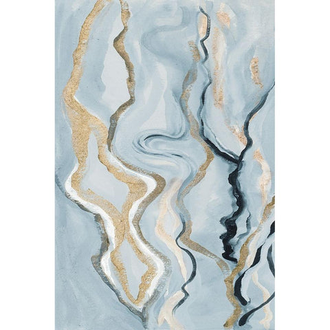Blue Melted Abstract II Black Modern Wood Framed Art Print by Gaynor, Janice