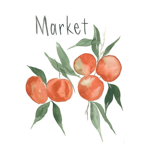 Market Oranges Gold Ornate Wood Framed Art Print with Double Matting by Price, Lucille