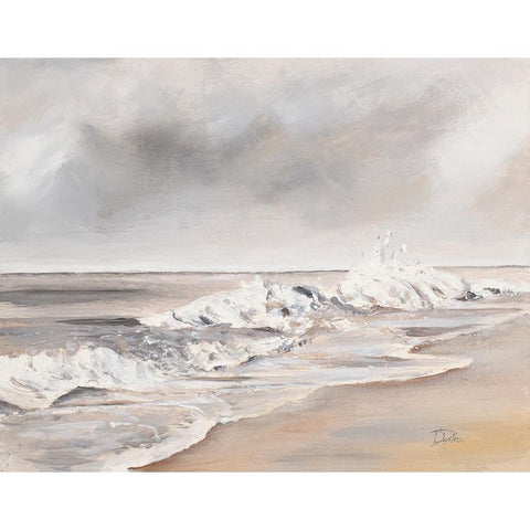 La Playa al Atardecer White Modern Wood Framed Art Print by Pinto, Patricia