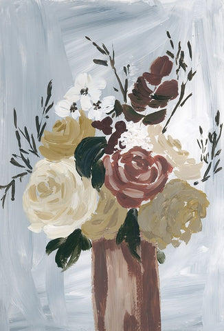 Autumn Bouquet Black Ornate Wood Framed Art Print with Double Matting by Price, Lucille