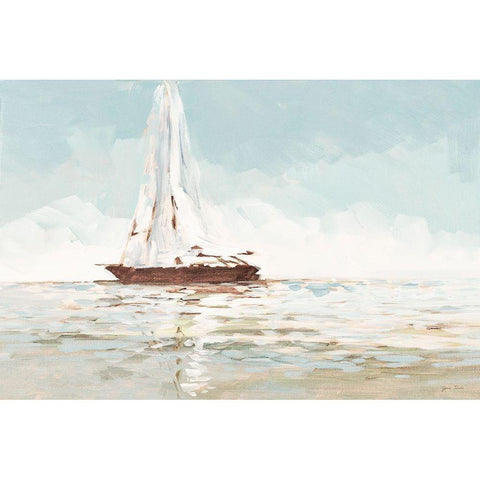 Sailing Journey Black Modern Wood Framed Art Print with Double Matting by Slivka, Jane