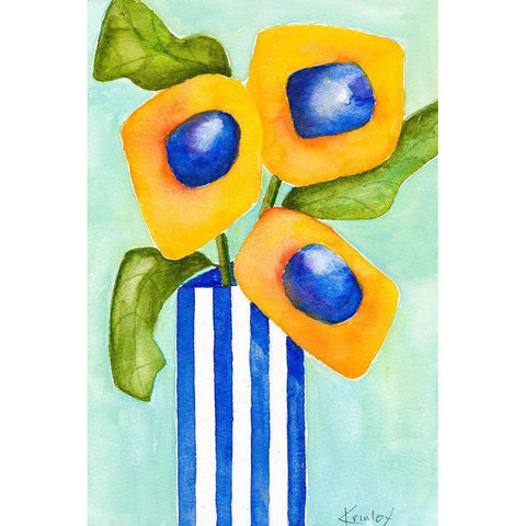 Yellow Arrangement White Modern Wood Framed Art Print by Krinlox