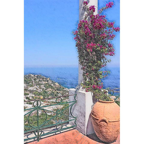 Greek Isle Black Modern Wood Framed Art Print with Double Matting by Hyler, JB