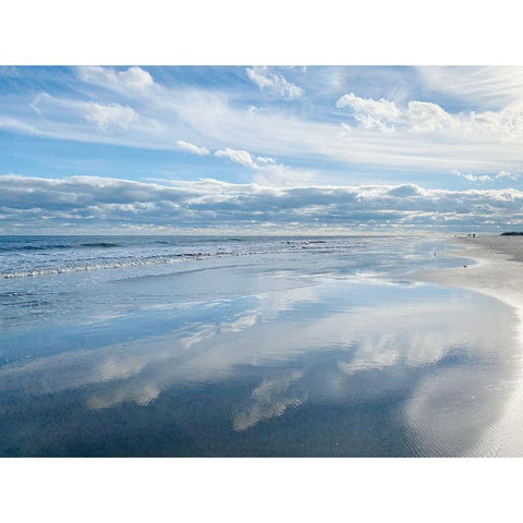 Crystal Blue Reflection Black Modern Wood Framed Art Print by Coppel, Anna
