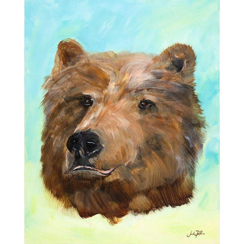 Mountain Bear Black Modern Wood Framed Art Print by DeRice, Julie