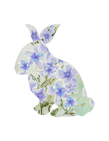 Sweet Spring Bunny Silhouette I Black Ornate Wood Framed Art Print with Double Matting by Diannart