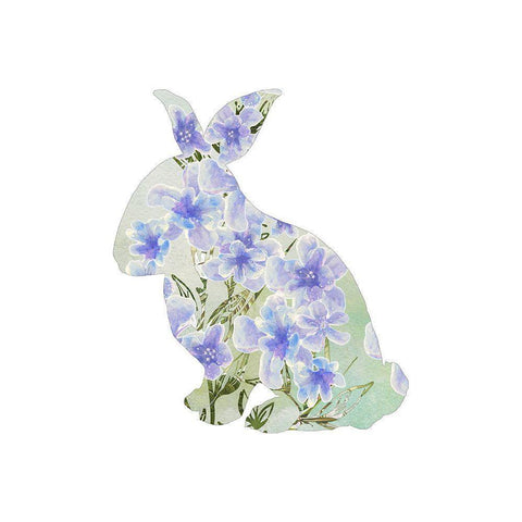 Sweet Spring Bunny Silhouette I Black Modern Wood Framed Art Print by Diannart
