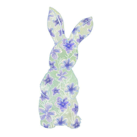 Sweet Spring Bunny Silhouette II Black Modern Wood Framed Art Print by Diannart