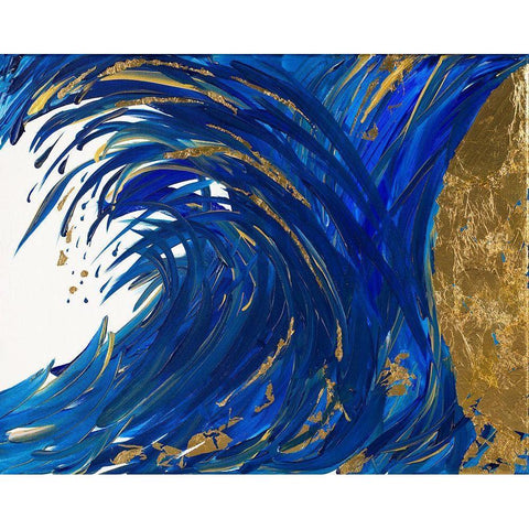 24k Splash Black Modern Wood Framed Art Print by Grace, Ajoya