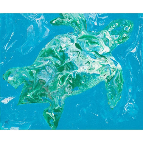 Glimmer Of A Turtle Gold Ornate Wood Framed Art Print with Double Matting by Grace, Ajoya