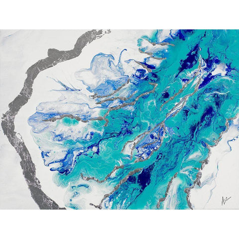 My Island Of Blue Black Modern Wood Framed Art Print with Double Matting by Grace, Ajoya