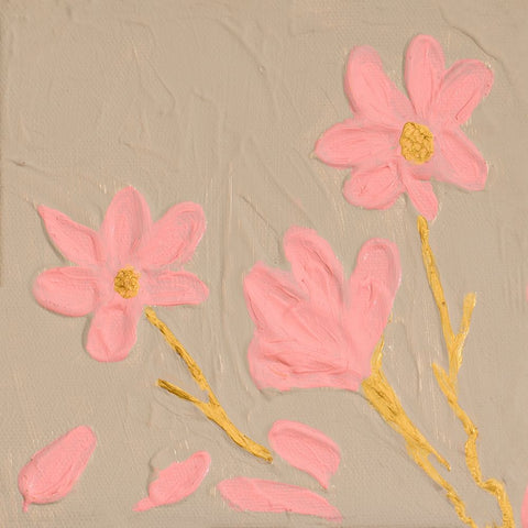 Petite Bloom White Modern Wood Framed Art Print with Double Matting by Grace, Ajoya