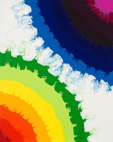Rainbow Flip Black Ornate Wood Framed Art Print with Double Matting by Grace, Ajoya
