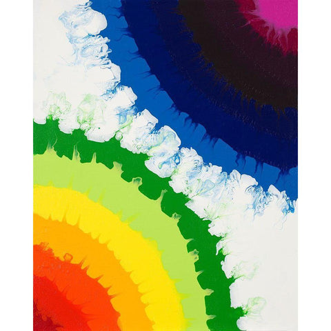 Rainbow Flip White Modern Wood Framed Art Print by Grace, Ajoya