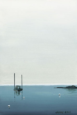 Calm Waters White Modern Wood Framed Art Print with Double Matting by Eitel, Jen