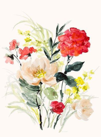 Perfectly Sunny Wildflowers II Black Ornate Wood Framed Art Print with Double Matting by Loreth, Lanie