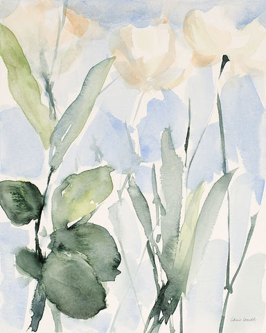 Dewey Wildflowers II White Modern Wood Framed Art Print with Double Matting by Loreth, Lanie