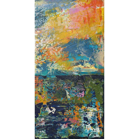 Sunset Panel II White Modern Wood Framed Art Print by Athas, Vas