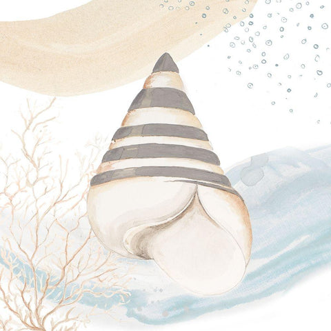 Ocean Oasis Wave Tropical Shell II Gold Ornate Wood Framed Art Print with Double Matting by Pinto, Patricia