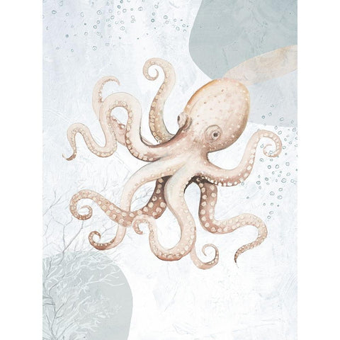 Ocean Oasis Octopus I Black Modern Wood Framed Art Print by Pinto, Patricia