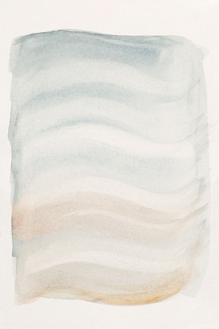 Soft Tropical Waves Abstract Black Ornate Wood Framed Art Print with Double Matting by Pinto, Patricia