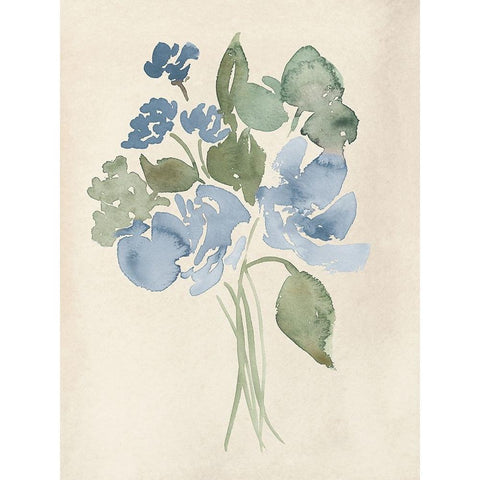 Blue Bouquet I Black Modern Wood Framed Art Print by Price, Lucille