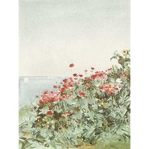 Garden by the Sea I Gold Ornate Wood Framed Art Print with Double Matting by Piddix