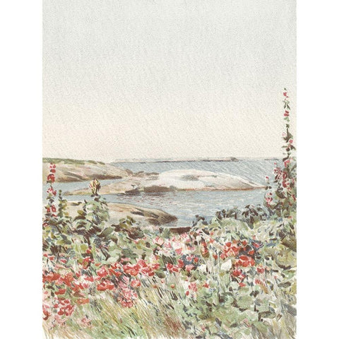 Garden by the Sea II White Modern Wood Framed Art Print by Piddix