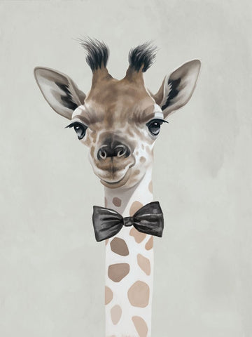 Smart Giraffe Black Ornate Wood Framed Art Print with Double Matting by Sheppard, Lucca
