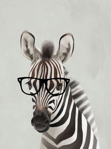 Serious Zebra Black Ornate Wood Framed Art Print with Double Matting by Sheppard, Lucca