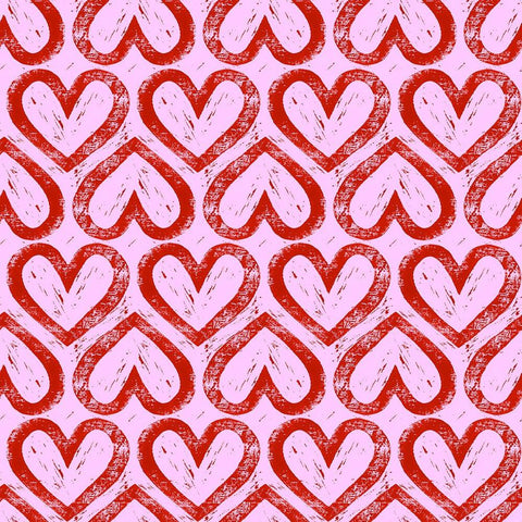 Heart Pattern White Modern Wood Framed Art Print by Piddix