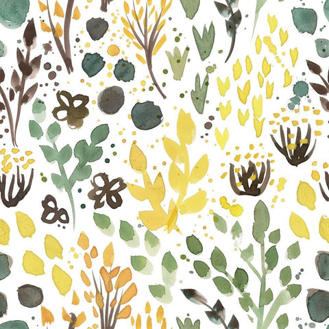 Botanical Wonder Black Modern Wood Framed Art Print by Piddix