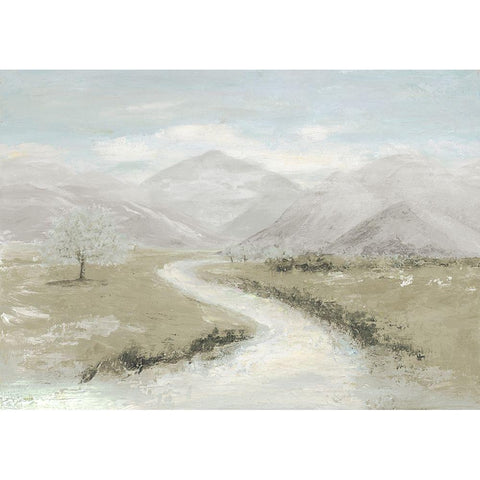 Muted White River Black Modern Wood Framed Art Print with Double Matting by Pinto, Patricia