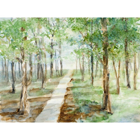 Morning Walk Gold Ornate Wood Framed Art Print with Double Matting by Loreth, Lanie