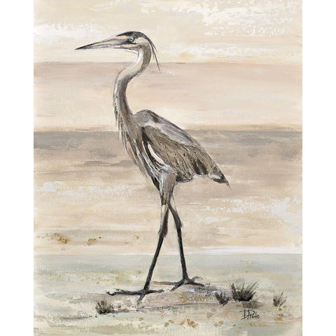 The New Egret Black Modern Wood Framed Art Print by Pinto, Patricia