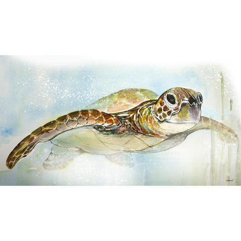 Majestic Turtle Black Modern Wood Framed Art Print by Diannart