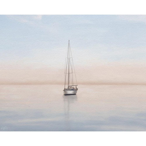 Quiet Morning Sail Gold Ornate Wood Framed Art Print with Double Matting by Medley, Elizabeth