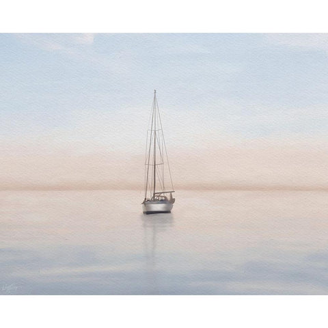 Quiet Morning Sail Black Modern Wood Framed Art Print by Medley, Elizabeth