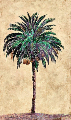 Coconut Tribal Palm I Black Ornate Wood Framed Art Print with Double Matting by Pattinian, Merri