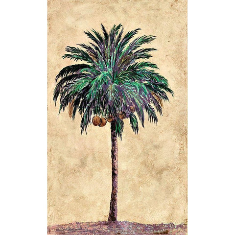Coconut Tribal Palm I White Modern Wood Framed Art Print by Pattinian, Merri