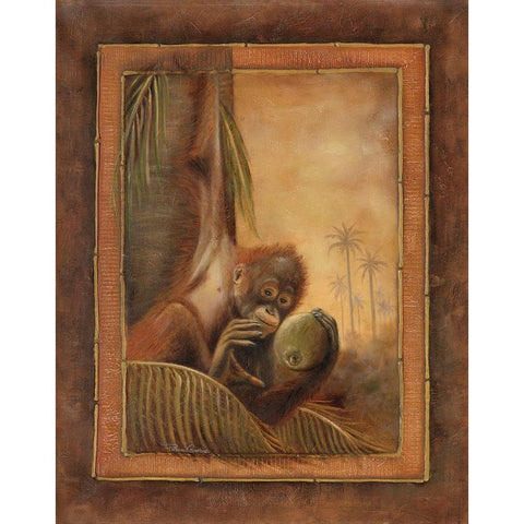 Orangutan I Gold Ornate Wood Framed Art Print with Double Matting by Pinto, Patricia