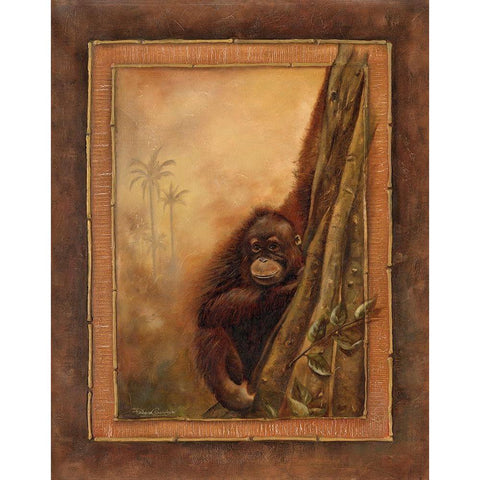 Orangutan II Black Modern Wood Framed Art Print by Pinto, Patricia